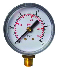 Pressure Gauge, Bottom Entry, Steel case PGB050318