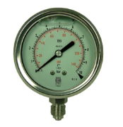 All Stainless Steel Pressure Gauges Bottom Entry, Glycerene Filled SSPGBG060114